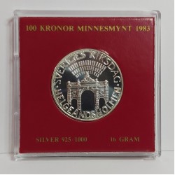  Sweden 100 Kronor  188 Silver coin in Plastic Case